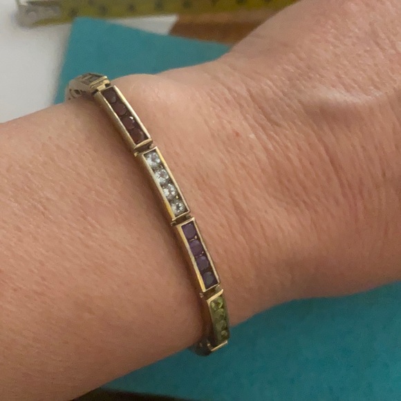 S S natural stone gold plated vintage bracelet